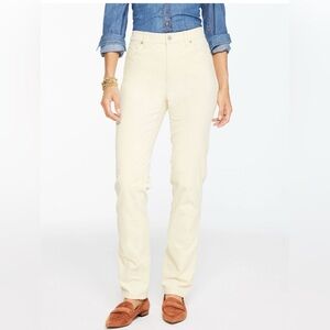 Talbots Ivory STRAIGHT LEG STRETCH CORDUROY PANTS 10 Petite